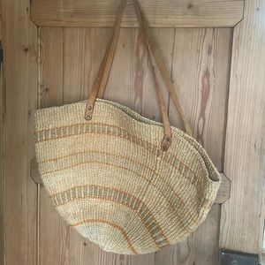 Vintage Jute Woven Shoulder Bag